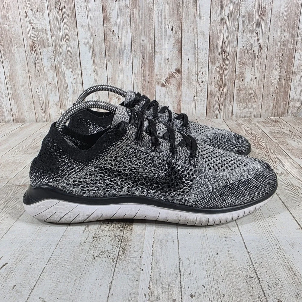 Nike Free RN Flyknit 2018 Womens Black White Running Shoes 942839-001